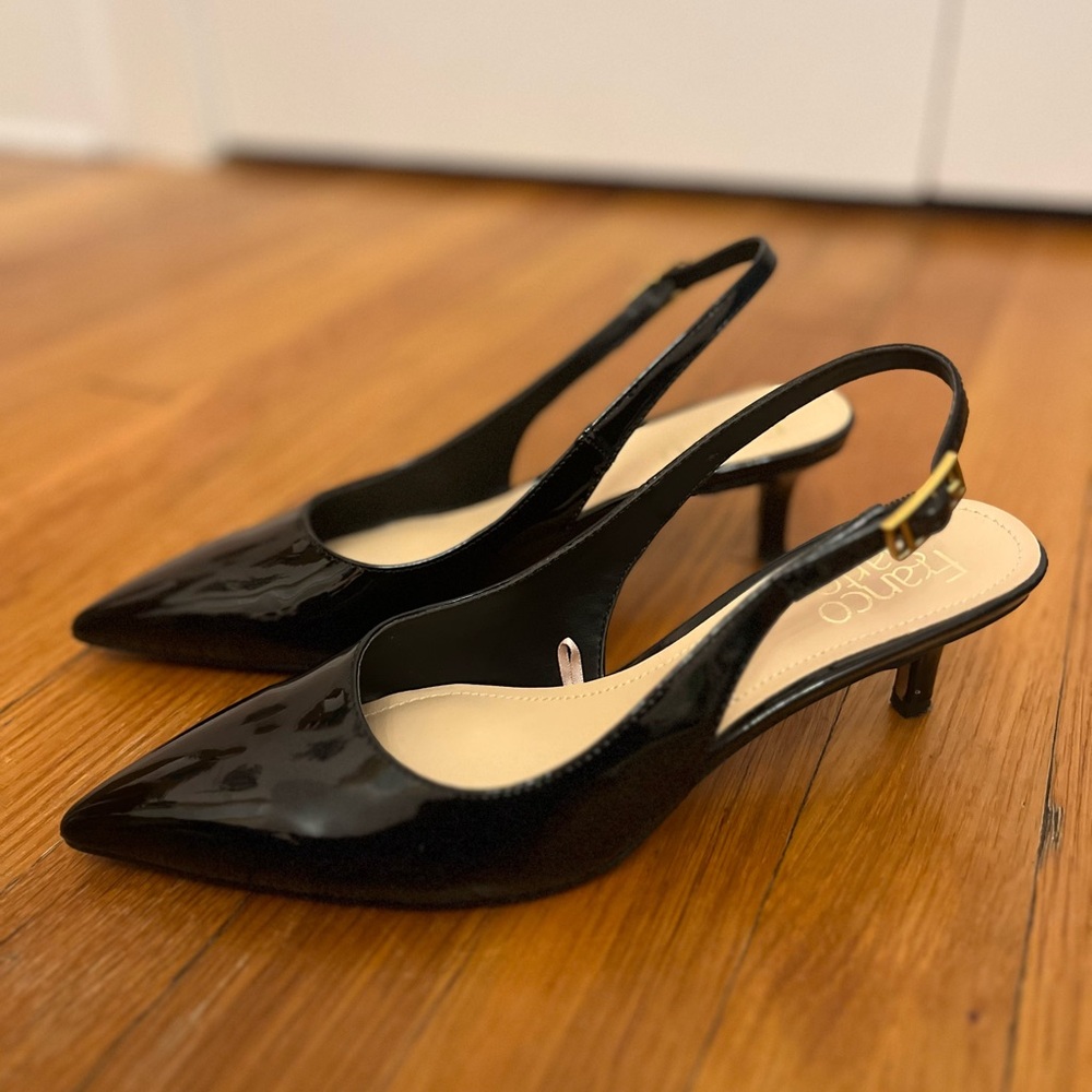 Patent leather kitten heels